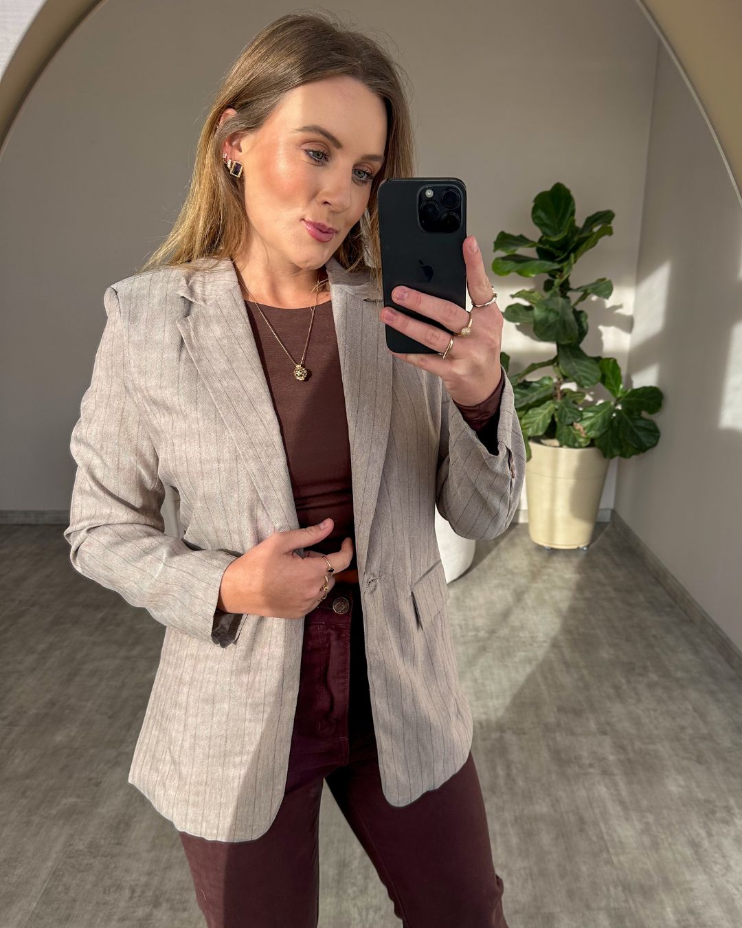 Blazer Alfaiataria Risca de Giz