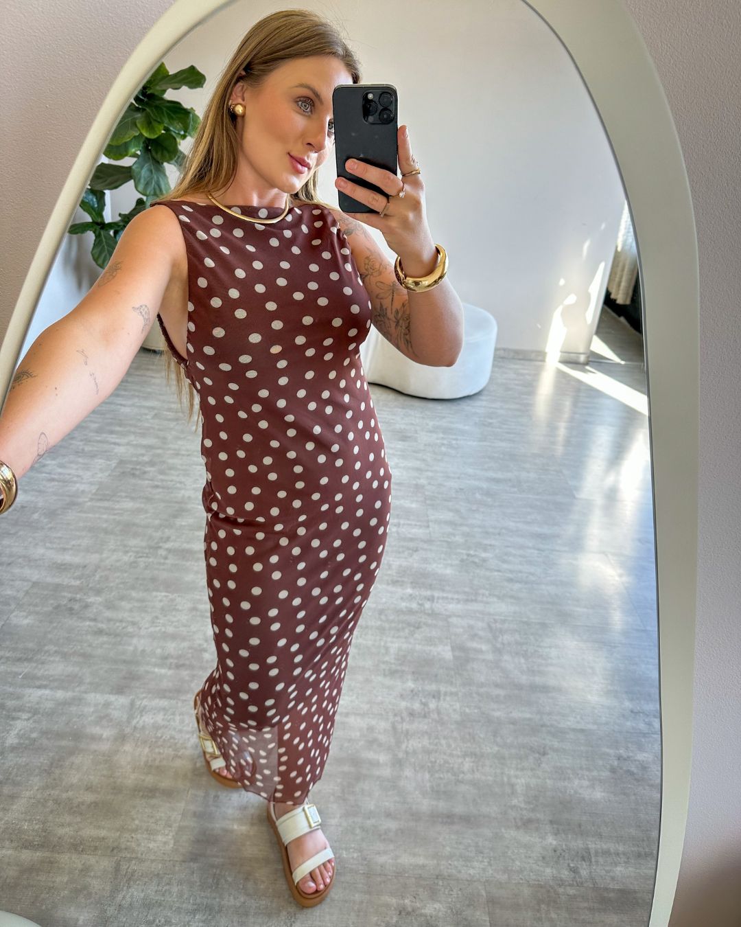 Vestido Midi de Tule Poá