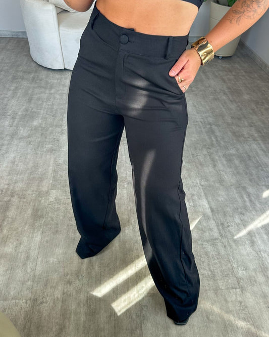 Calça Pantalona em Linho