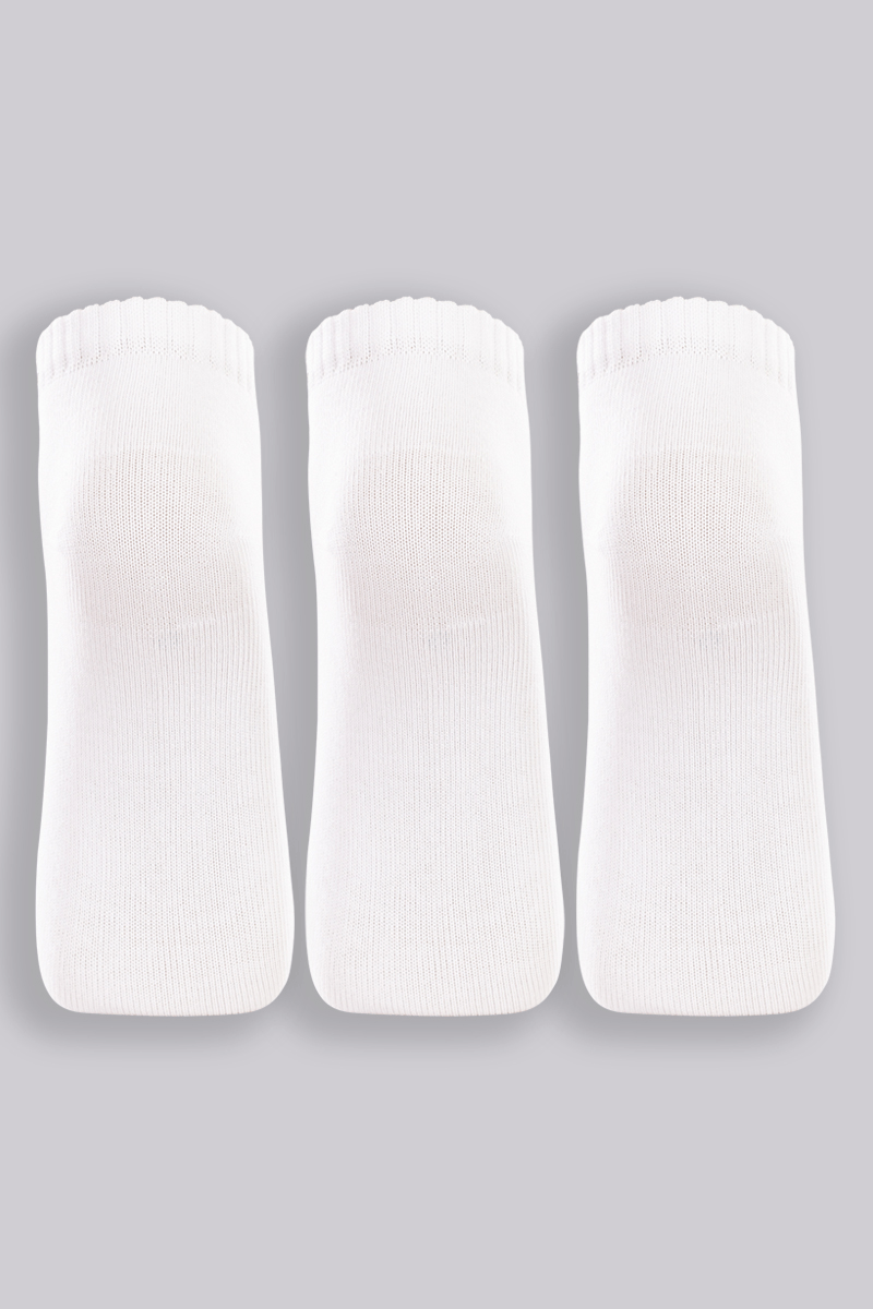 Kit Com 3 Pares de Meia Curta Brancas