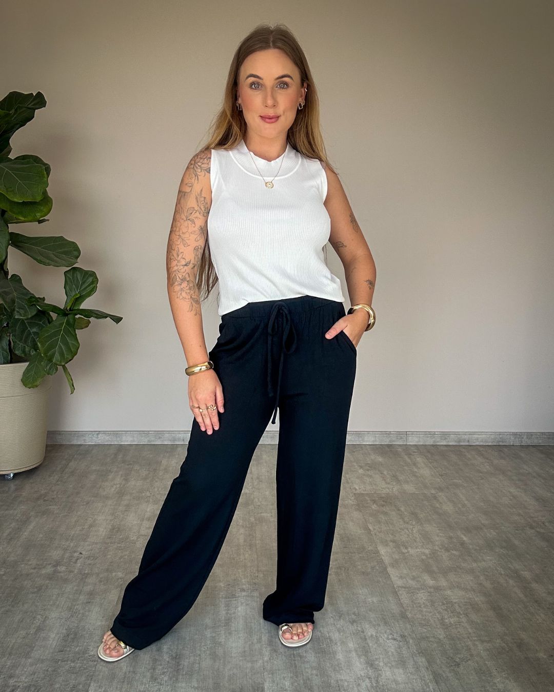 Calça Pantalona em Moletinho