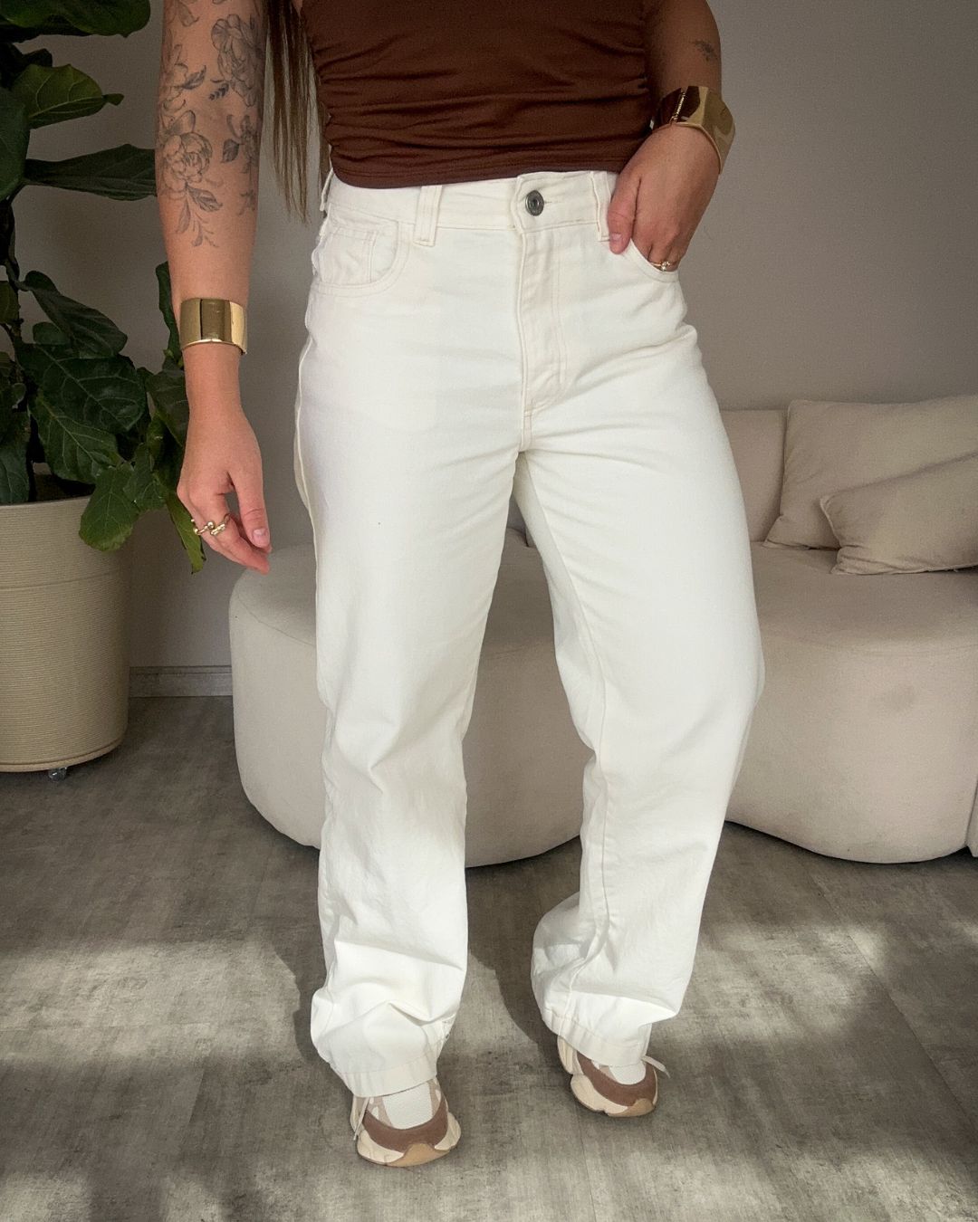 Calça Wide Leg Off White