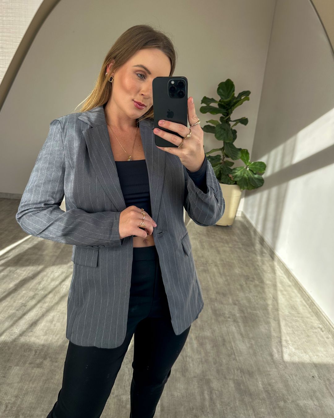 Blazer Alfaiataria Risca de Giz