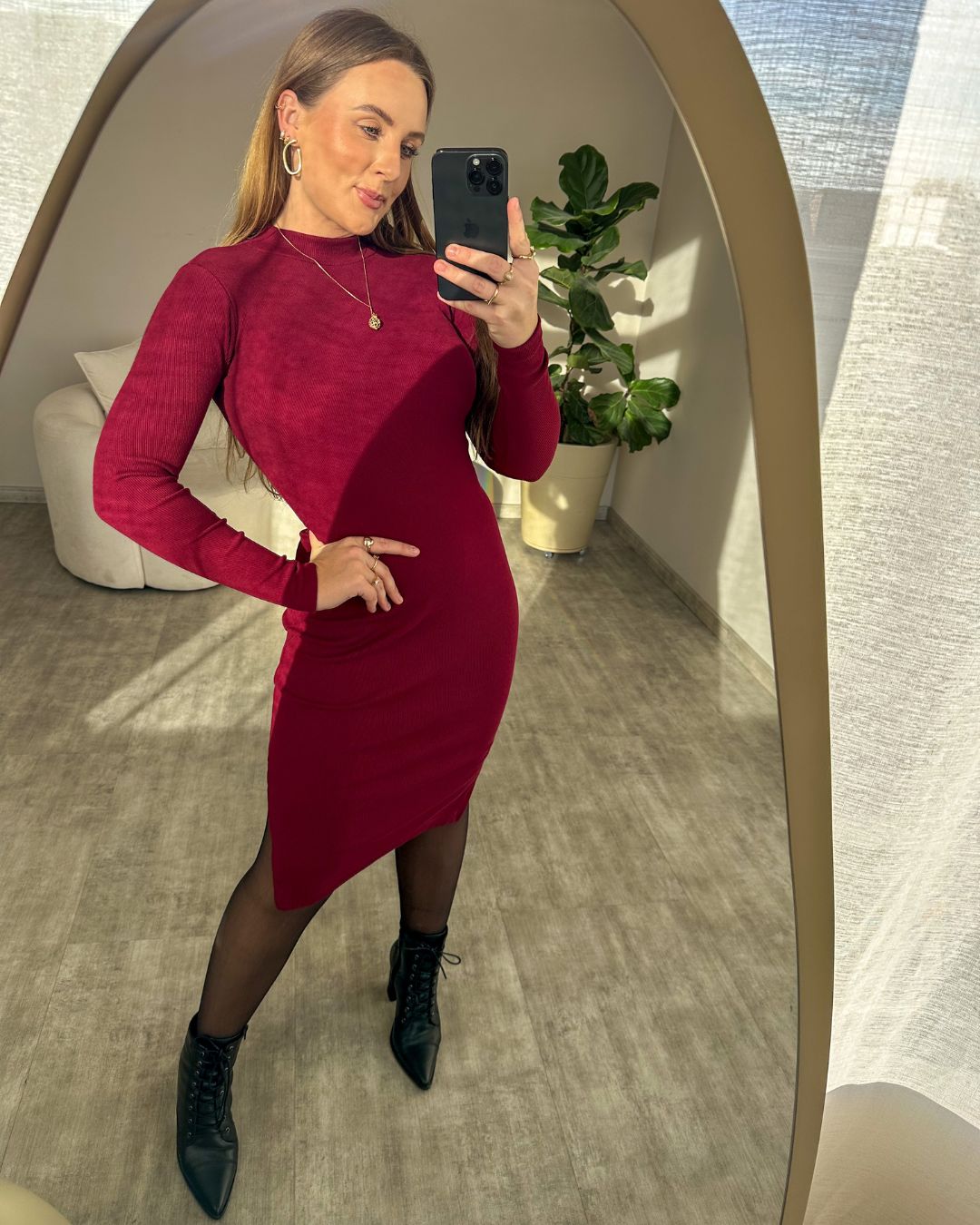 Vestido Canelado Midi Isaura