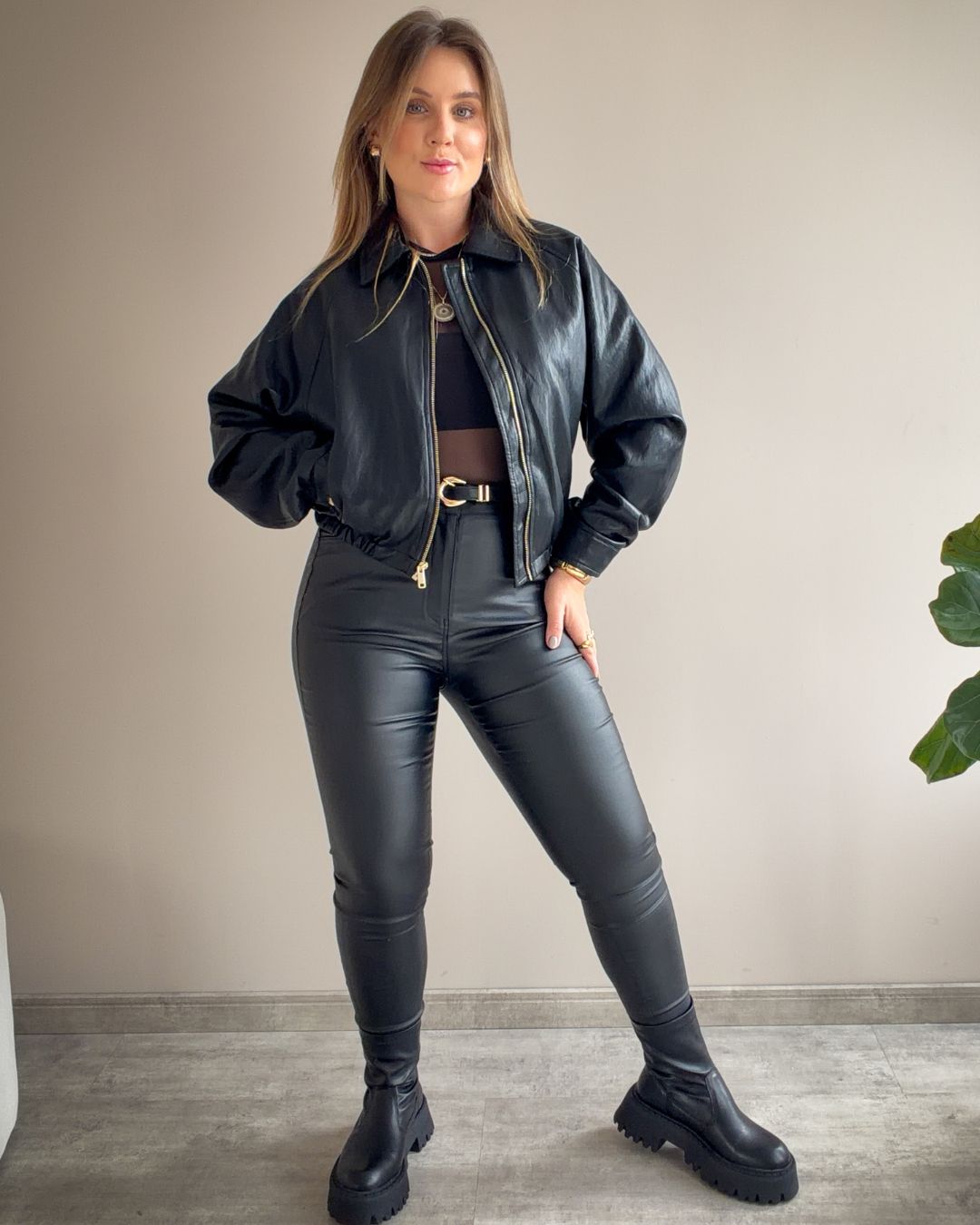 Jaqueta Oversized Couro Sintético