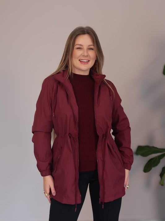 Parka Forrada com Ajuste na Cintura
