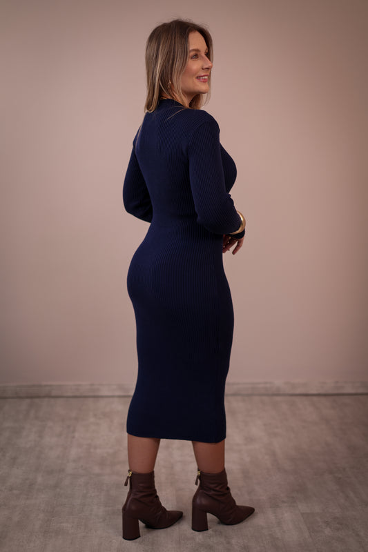 Vestido Midi de Modal Manga Longa