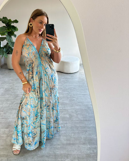 Vestido Longo Indiano Estampado