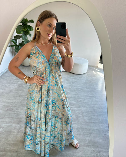 Vestido Longo Indiano Estampado