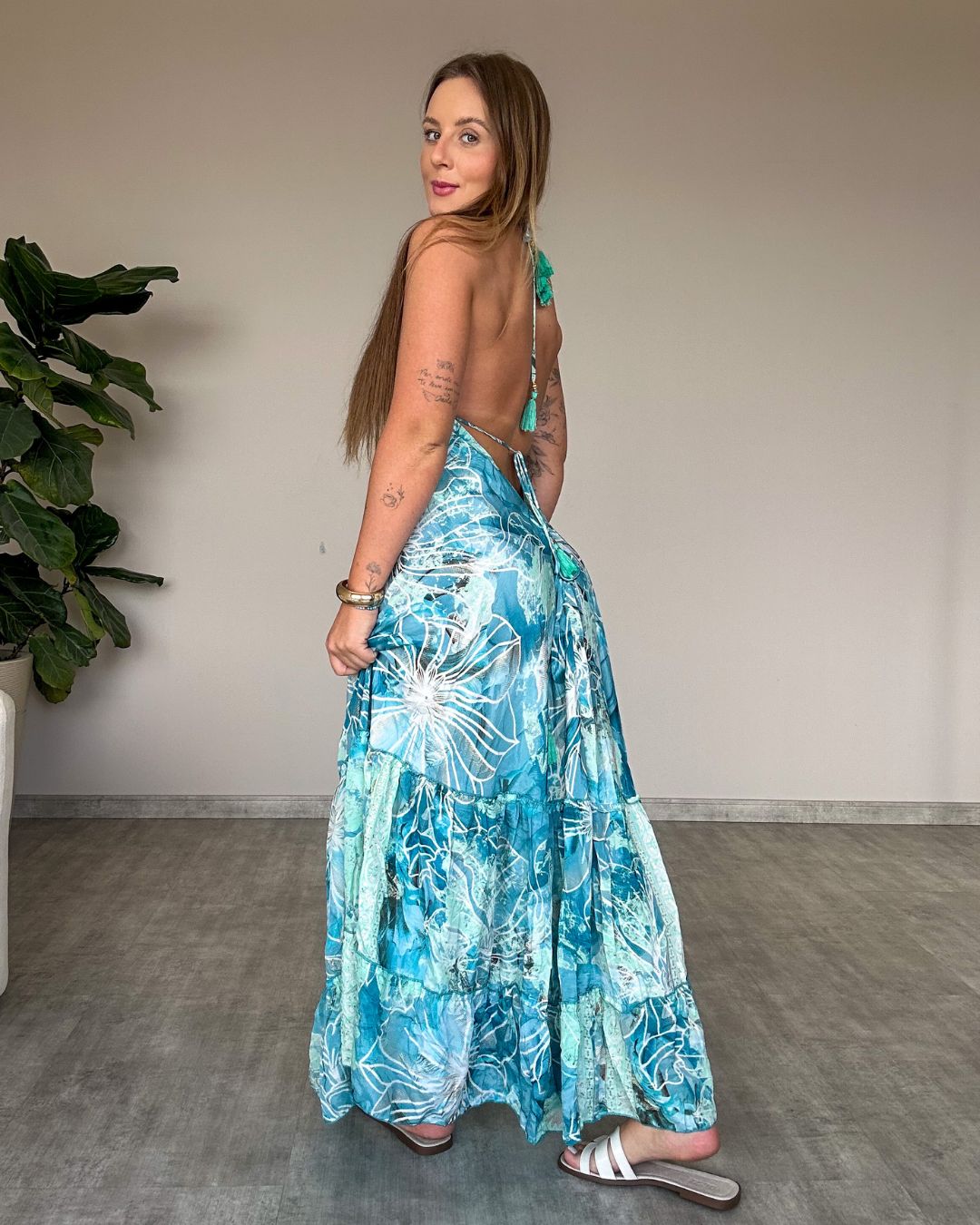 Vestido Longo Indiano Estampado