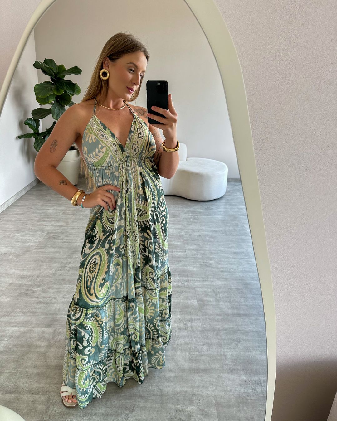 Vestido Longo Indiano Estampado