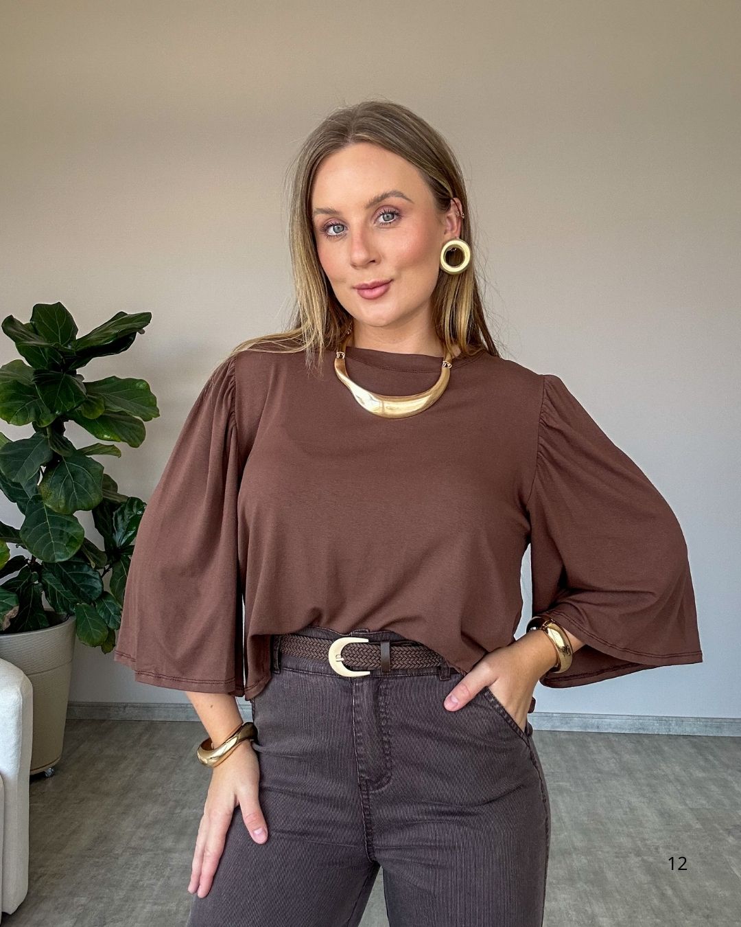 Blusa Ampla com Manguinha Bufante