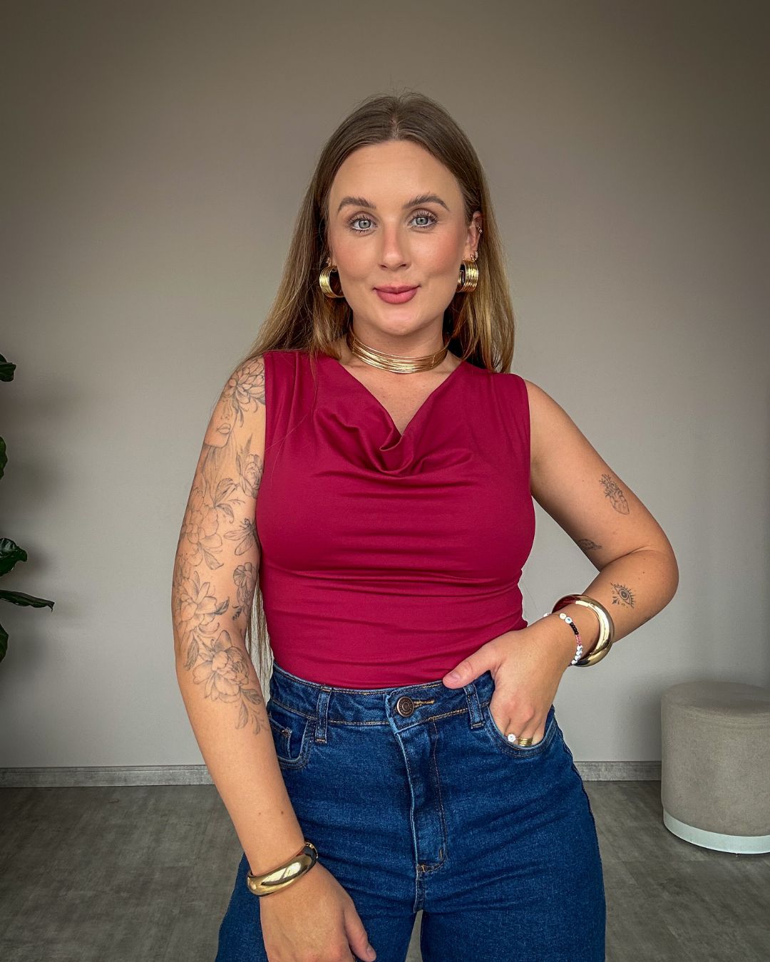 Blusa Regata em Poliamida Julia