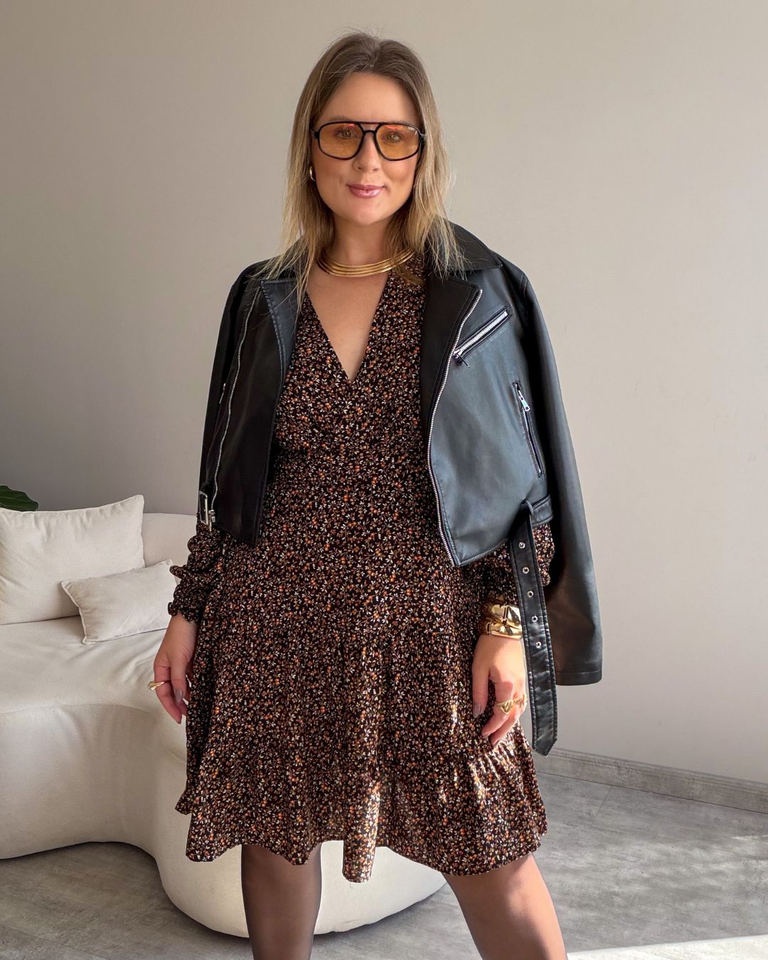 Vestido Curto Manga Longa