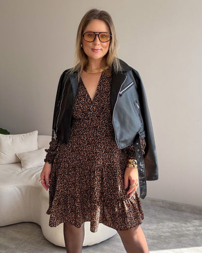 Vestido Curto Manga Longa