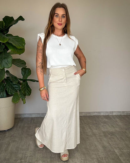 Saia Midi Linho