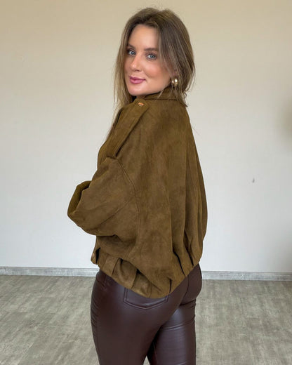Jaqueta Oversized de Suede