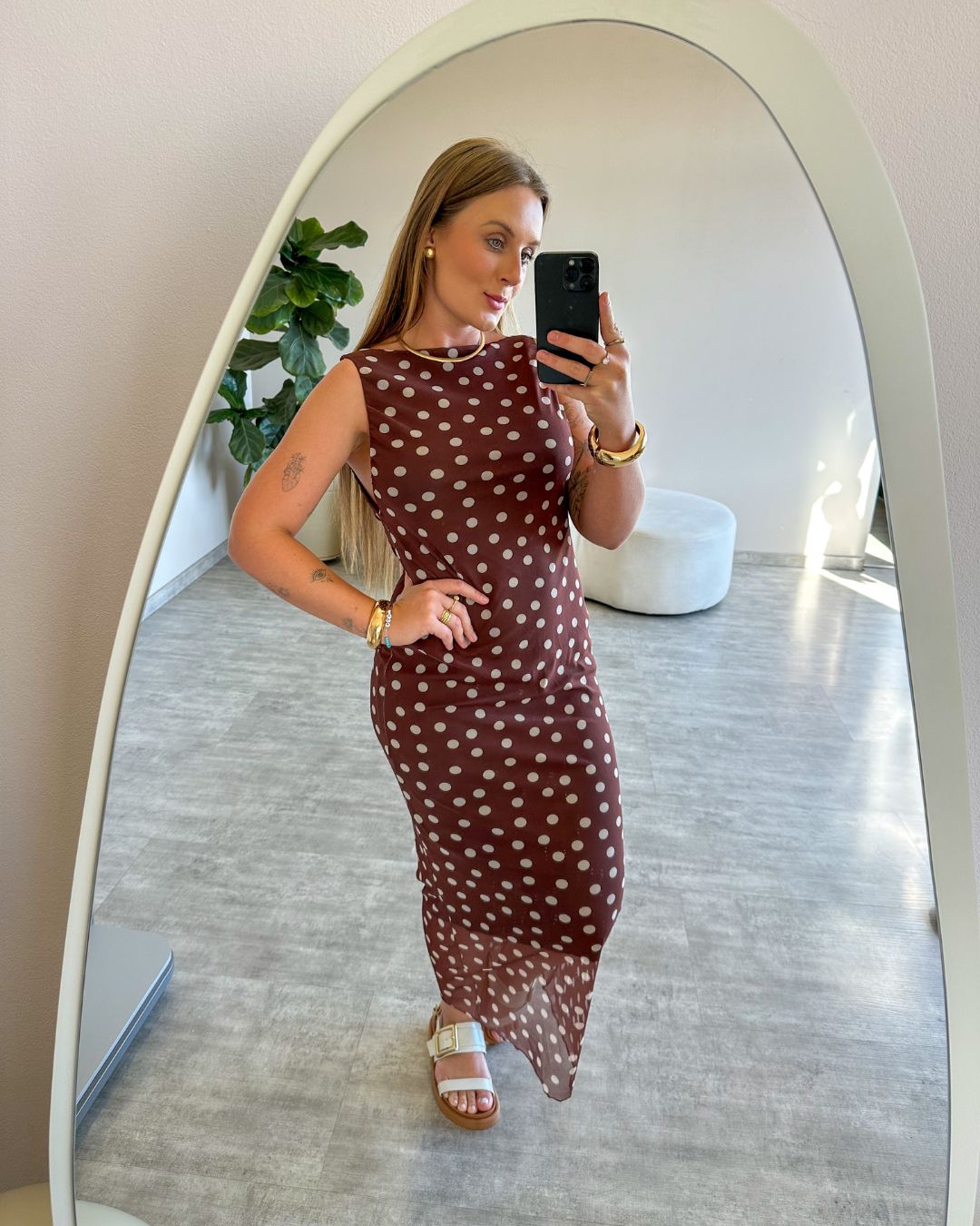 Vestido Midi de Tule Poá