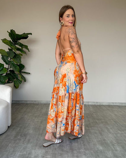 Vestido Longo Indiano Estampado