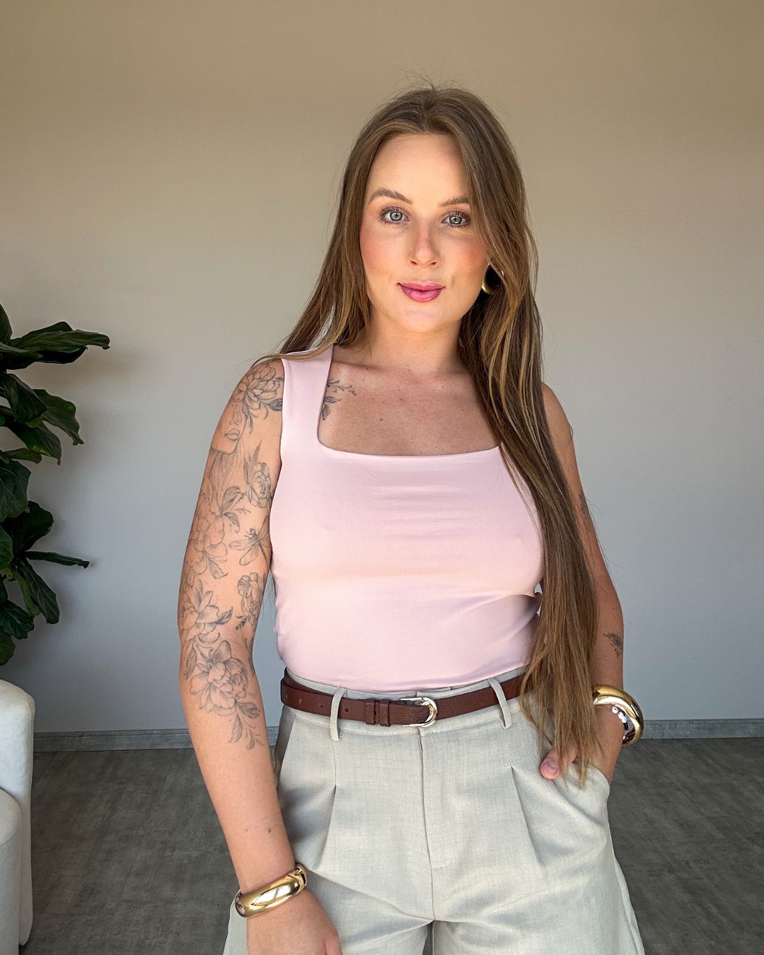 Blusa Regata em Poliamida Joaquina