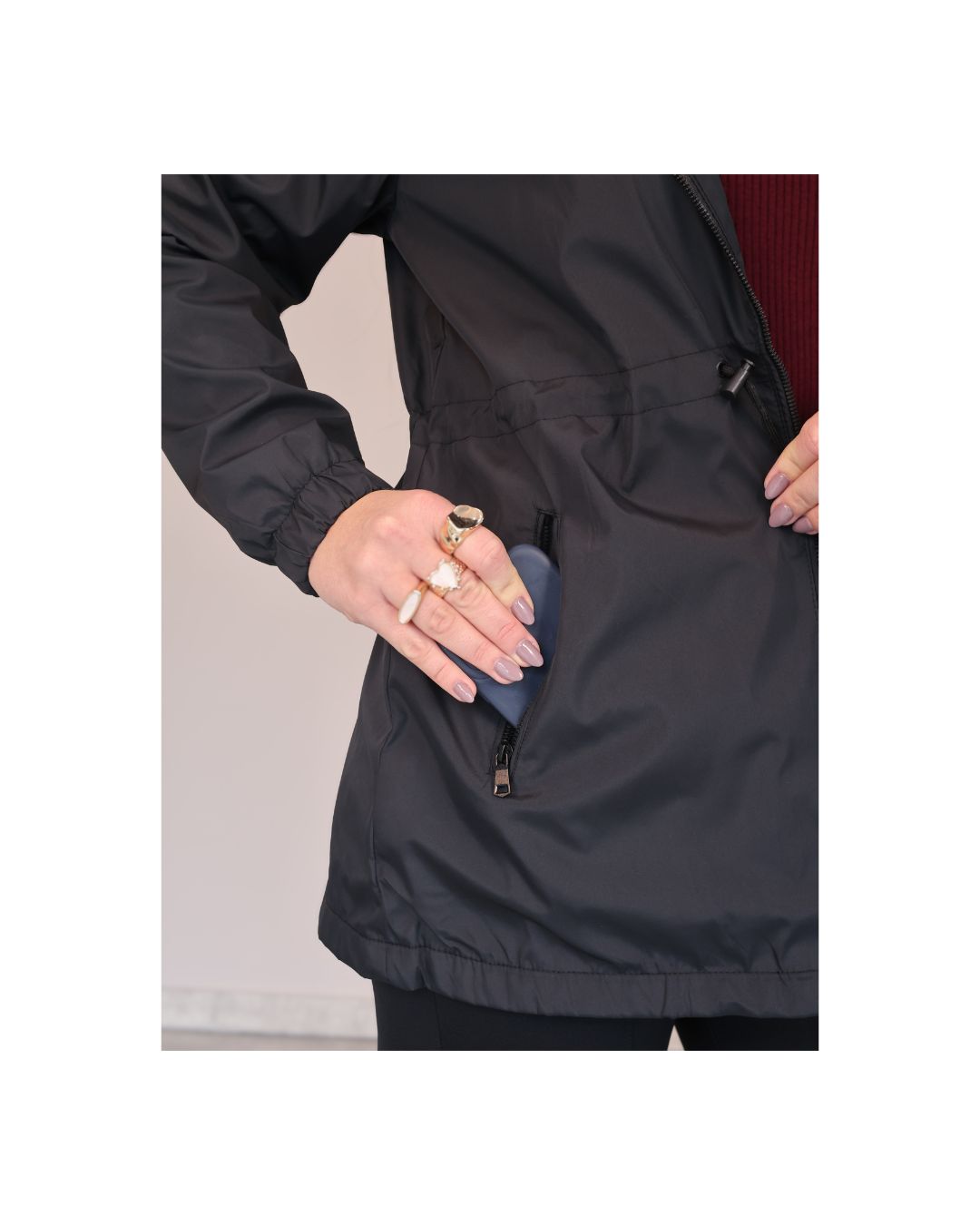 Parka Forrada com Ajuste na Cintura
