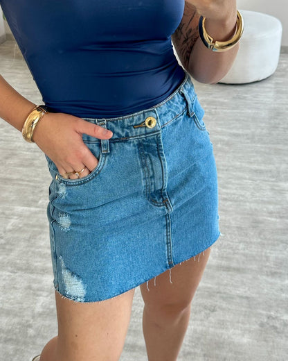 Saia Jeans Curta
