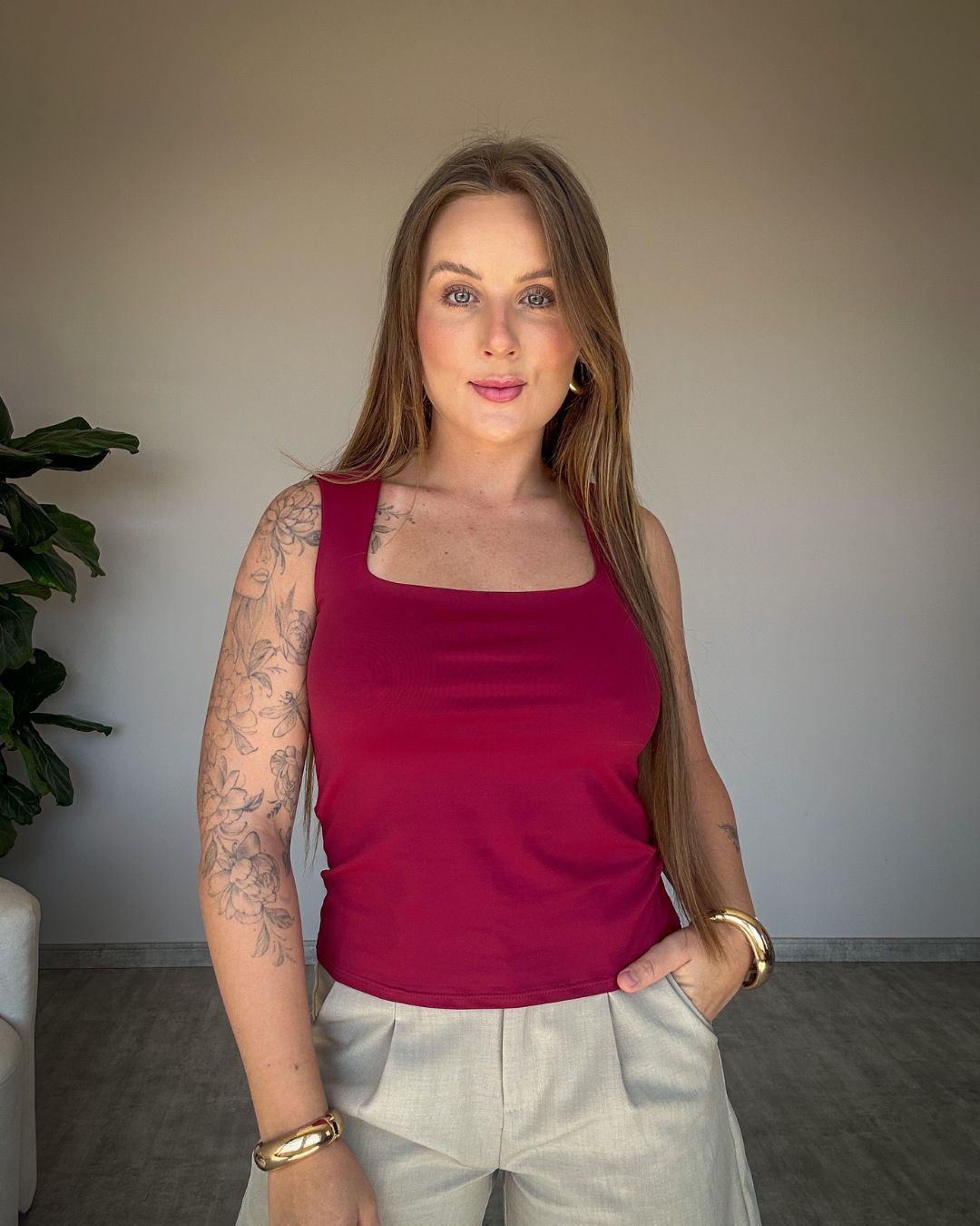 Blusa Regata em Poliamida Joaquina