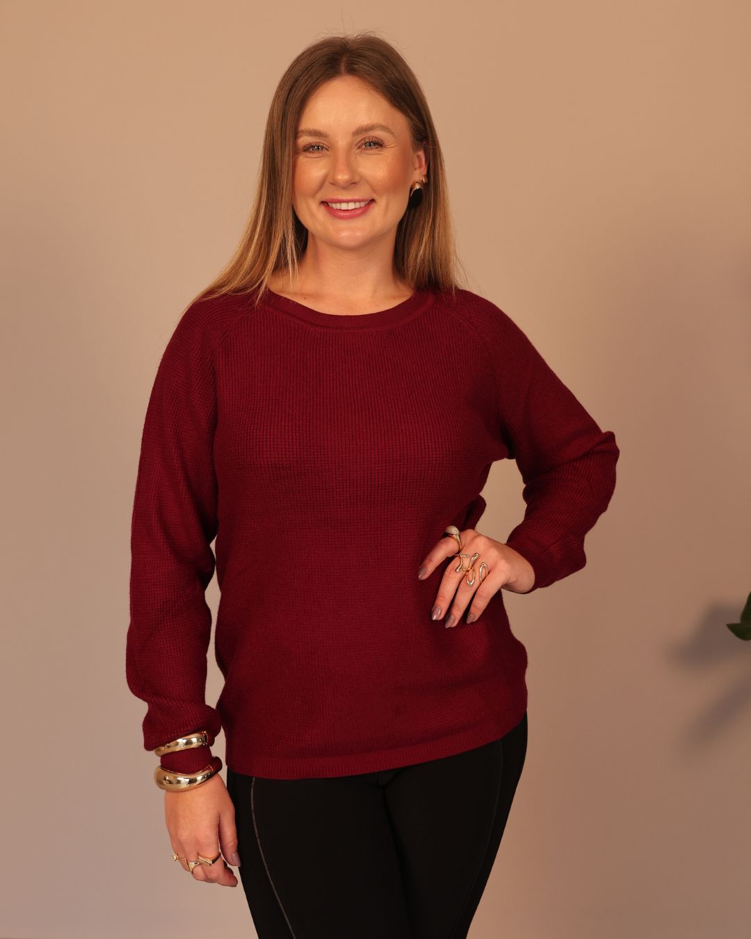 Blusa Modal Lisa com Detalhe Lateral no Ombro