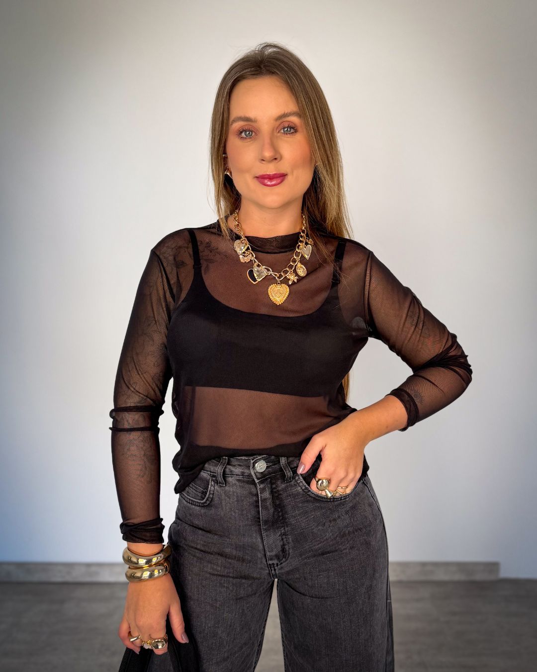 Blusa de Tule Feminina