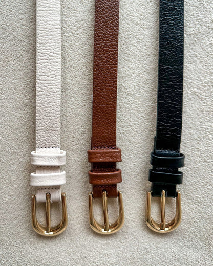 Cinto Fino Básico de Couro