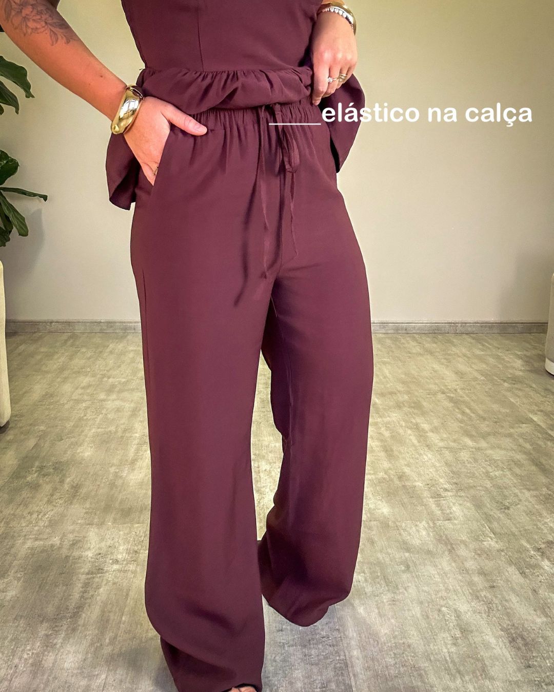 Conjunto Calça Pantalona e Bata