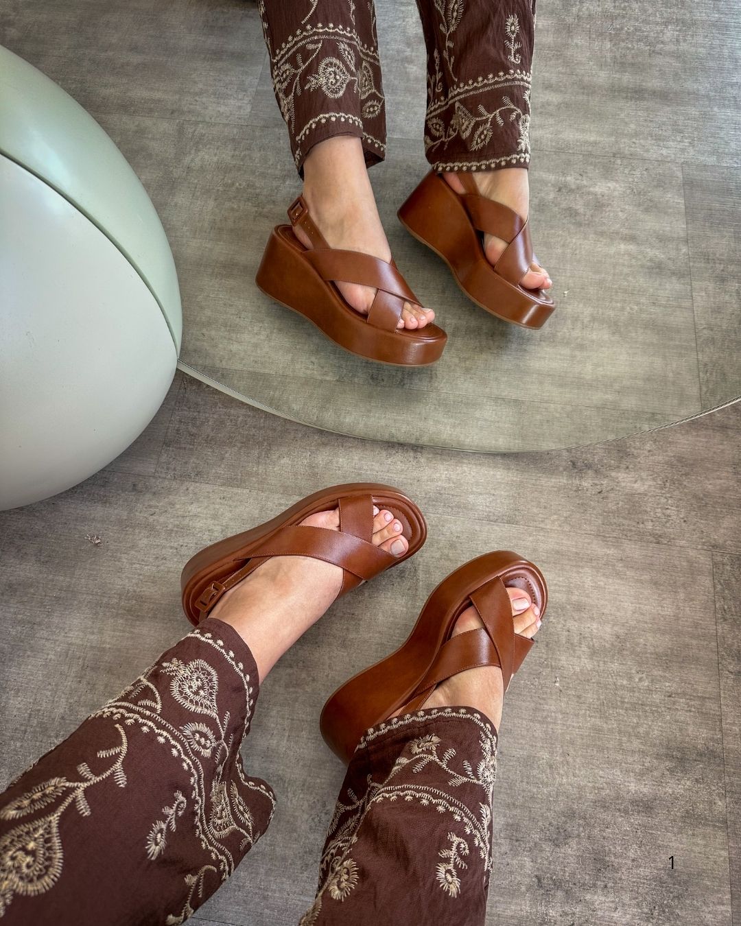 Sandália Anabela Plataforma Roma