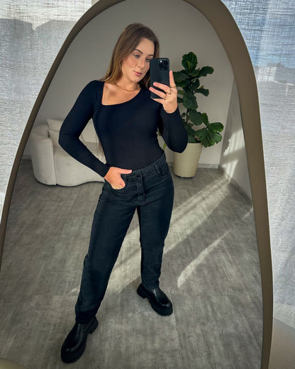 Calça Mom Estonada Delavê
