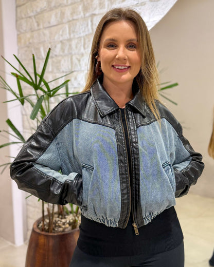 Jaqueta Urban Luxe Jeans & Leather