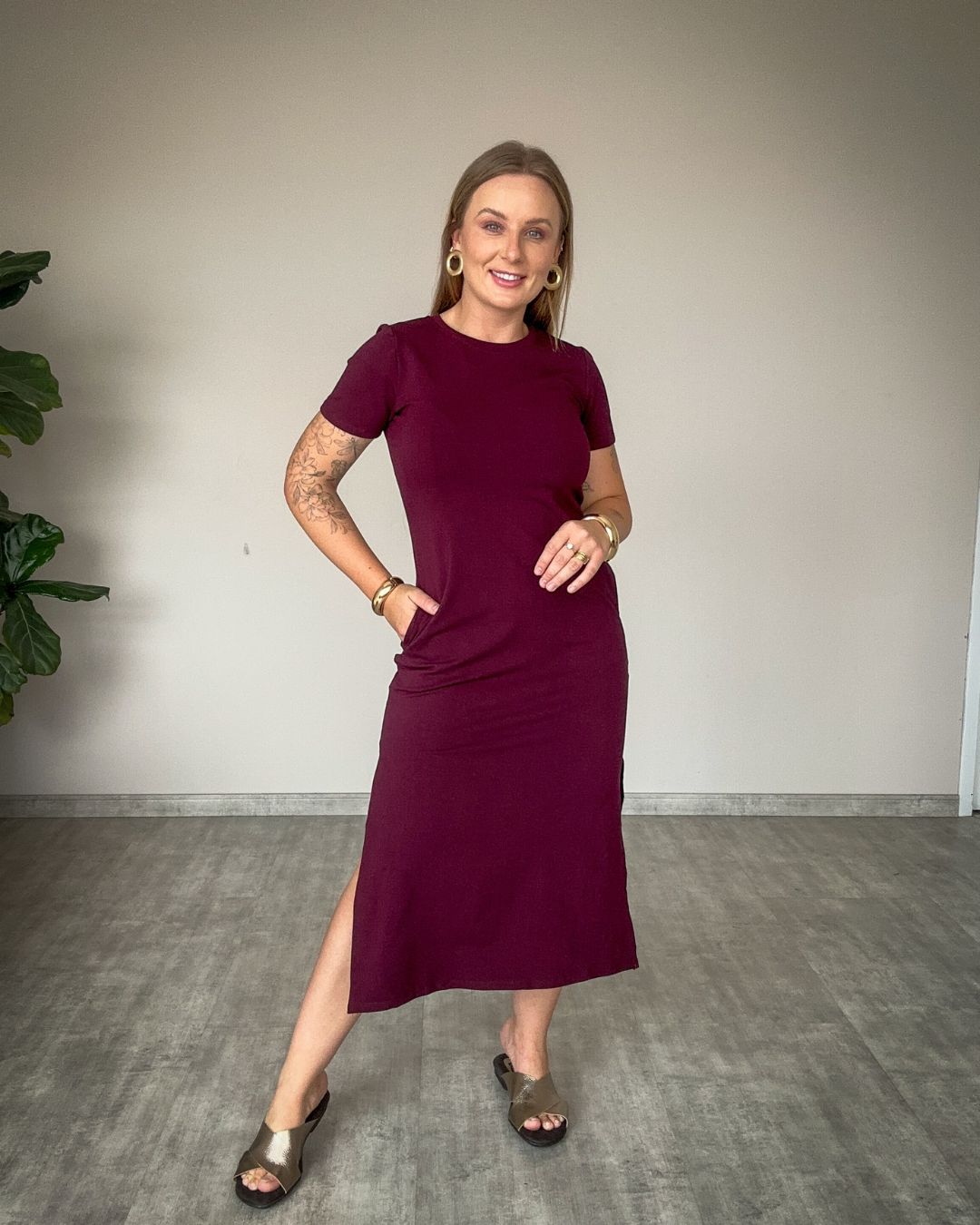 Vestido Moletinho com Manguinha