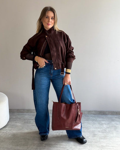 Jaqueta em Suede Sabrina