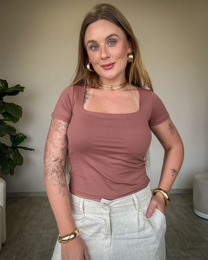 Blusa de Poliamida Manguinha Curta Joaquina