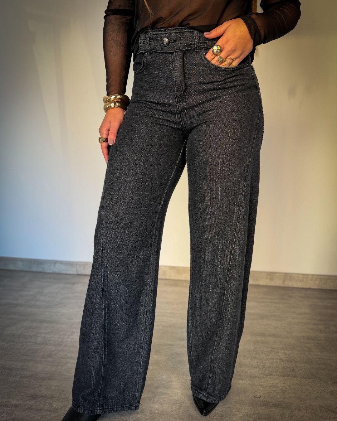 Calça Jeans Wide Leg  Joyce com Cinto