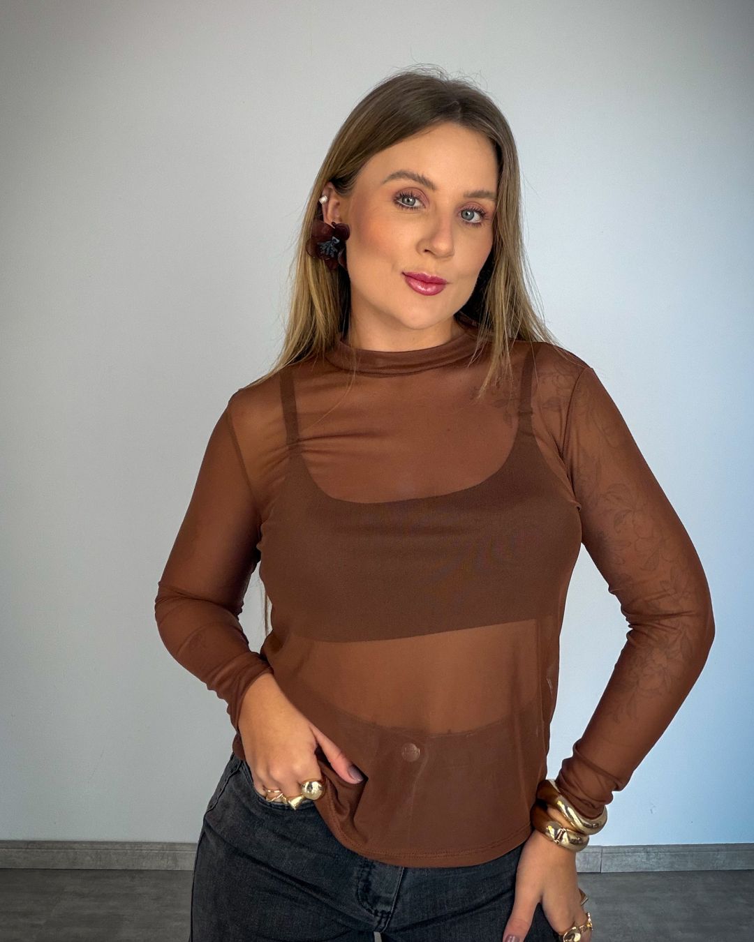 Blusa de Tule Feminina