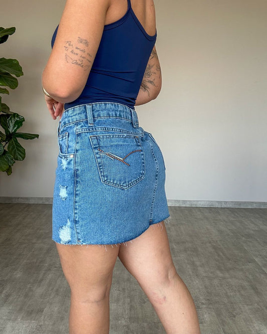 Saia Jeans Curta