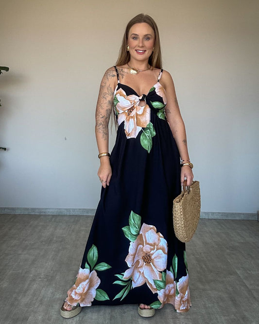 Vestido Floral Nó