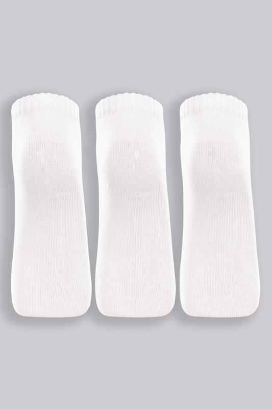 Kit Com 3 Pares de Meia Curta Brancas