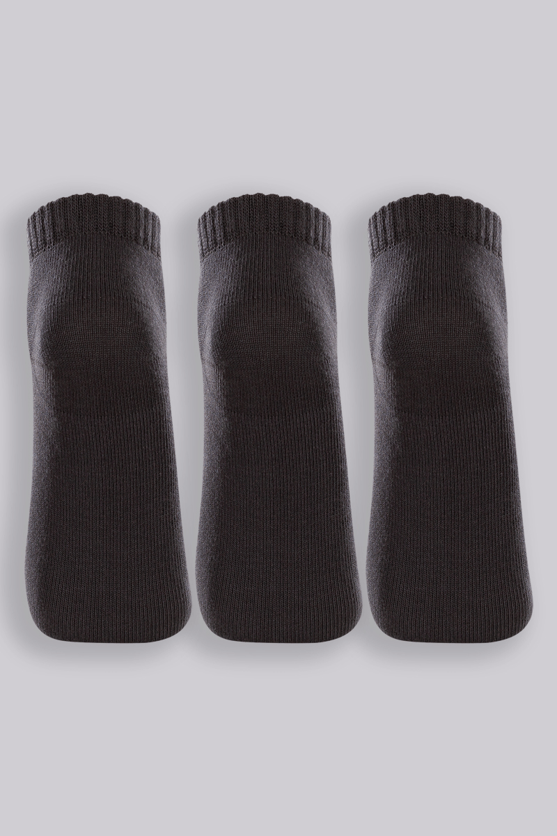 Kit Com 3 Pares de Meia Curta Pretas