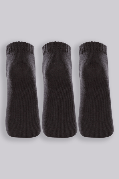 Kit Com 3 Pares de Meia Curta Pretas