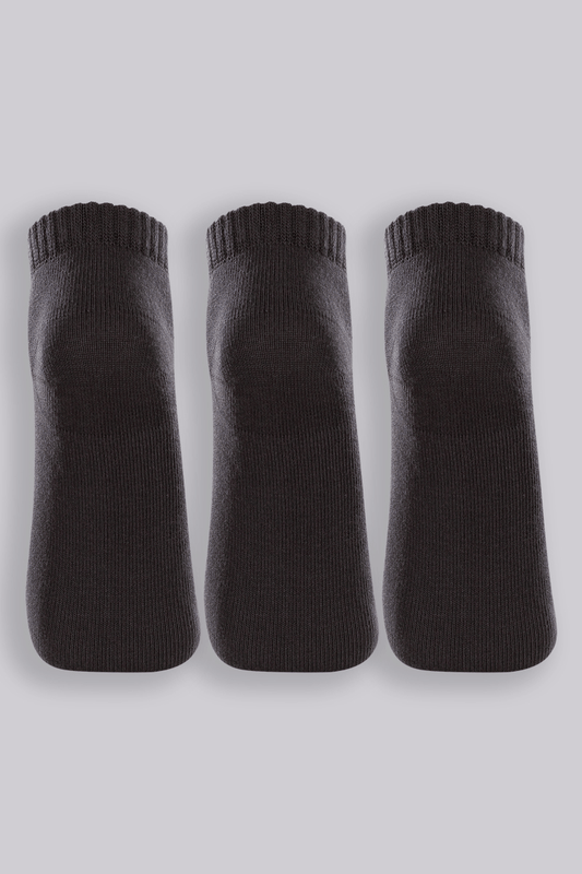 Kit Com 3 Pares de Meia Curta Pretas