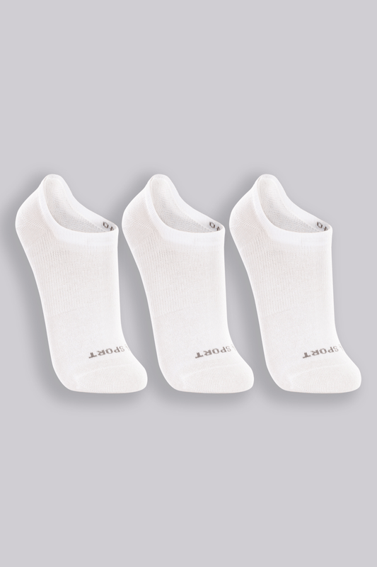 Kit Com 3 Pares de Meia Brancas Sapatilha
