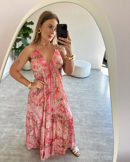 Vestido Longo Indiano Estampado