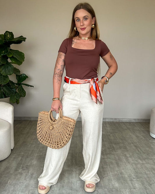 Blusa de Poliamida Manguinha Curta Joaquina