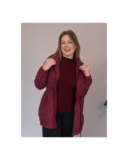 Parka Forrada com Ajuste na Cintura