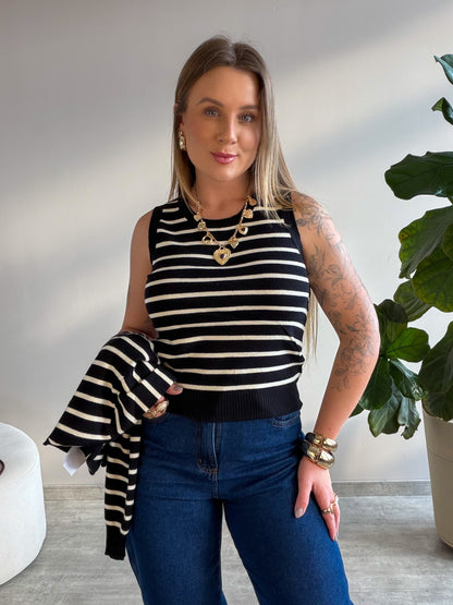 Conjunto Regata e Casaco Listrado